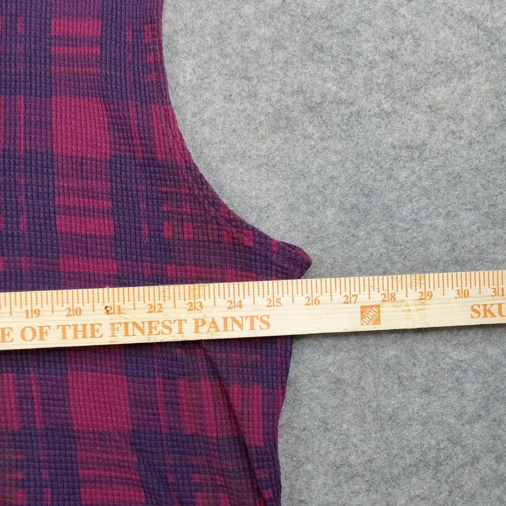 NUNYA Sweater Vest Mens XXL Red‎ Plaid Waffle Knit Nunya Business Funny Logo